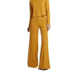 NWOT Mustard Ponte Knit Wide Leg Pant: Size small